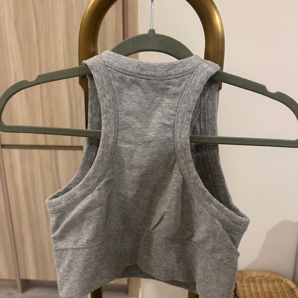Alo Gray Ribbed Tank Top